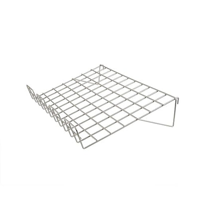 Grid Shelf 14" x 22.5" with a 3" Slant with Lip - Available in Black or Chrome