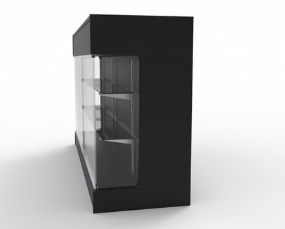 Ledgetop Counter with Showcase Front - 6' Black