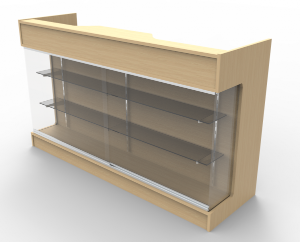 Ledgetop Counter with Showcase Front - 6' Maple
