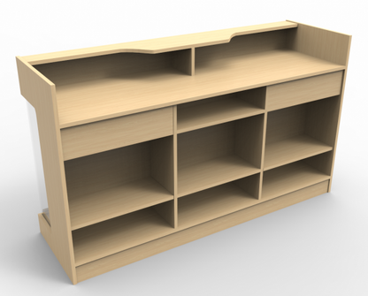 Ledgetop Counter with Showcase Front - 6' Maple