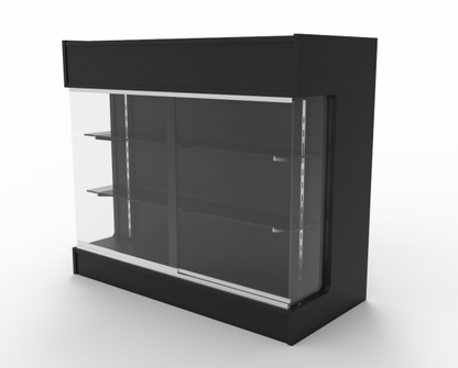 Ledgetop Counter with Showcase Front - 4' Black