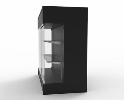 Ledgetop Counter with Showcase Front - 4' Black