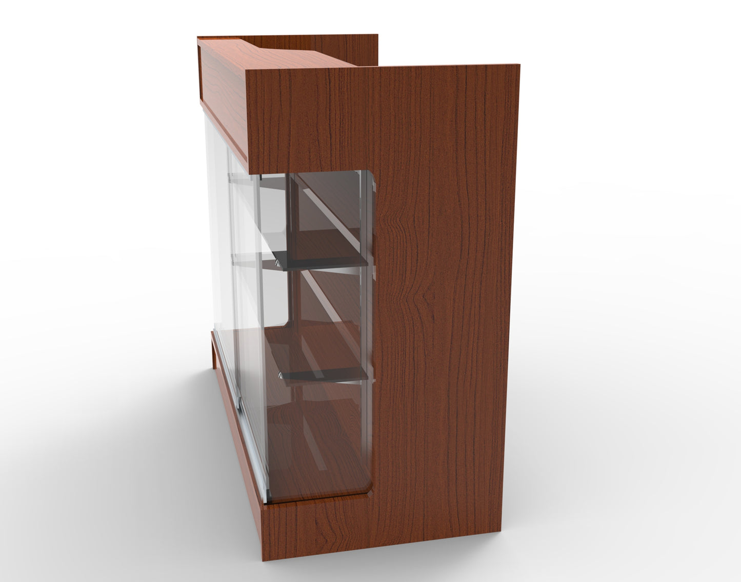 Ledgetop Counter with Showcase Front - 4' Cherry