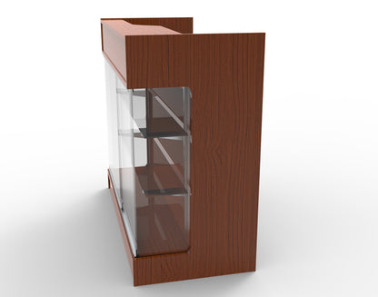 Ledgetop Counter with Showcase Front - 4' Cherry