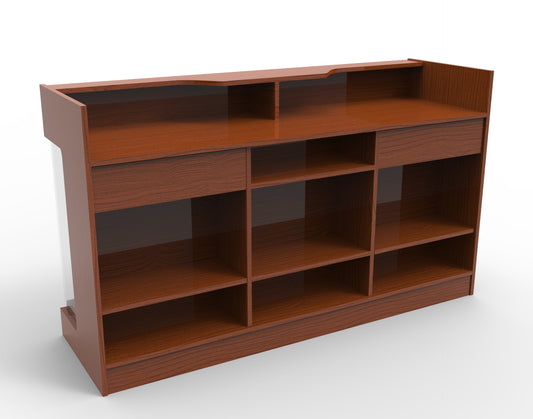 Ledgetop Counter with Showcase Front - 6' Cherry