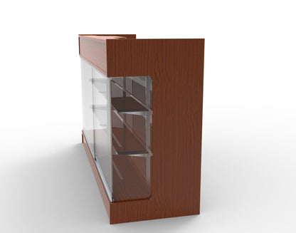 Ledgetop Counter with Showcase Front - 6' Cherry