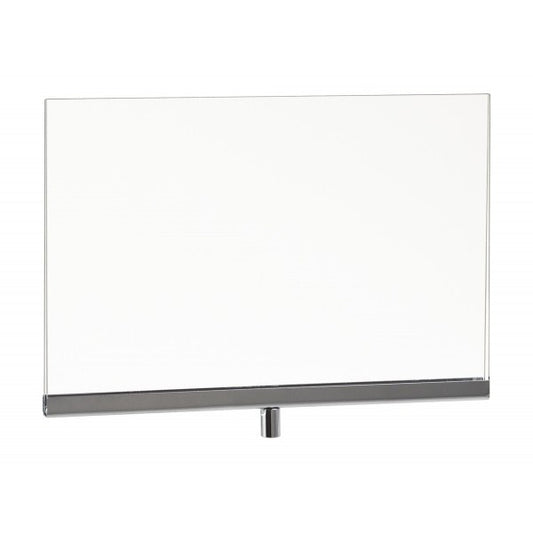 Acrylic Sign Holder 11" W x 7" H With Chrome Channel For Stem Mount