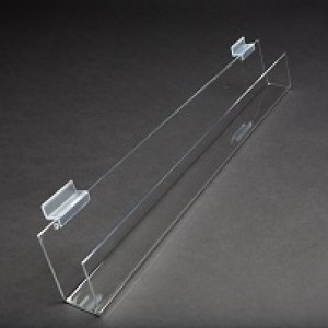 24" Slatwall Acrylic J Rack With Open Ends Drawing 2 