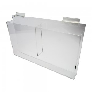 Acrylic Slatwall Double Literature Holder With Gaps 18" 