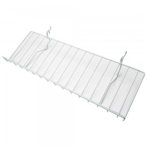 Slatgrid White Metal Angled Shelf With Lip 23"