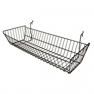 Count of 8 New Retails Black Slatwall Wire Basket 10w x 14d x 2h 