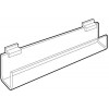 24" Slatwall Acrylic J Rack With Open Ends Drawing
