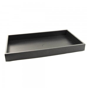 1.5" Stackable Black Plastic Tray