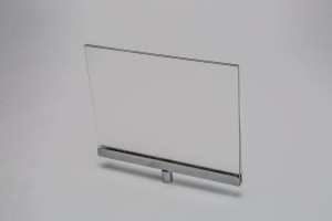 Acrylic Sign Holder 7"W x 5 1/2"H With Chrome Channel For Stem Mount 2 