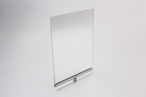 Acrylic Sign Holder With Chrome Channel For Stem Mount Vertical2 