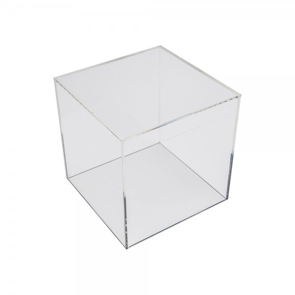 5 Sided Acrylic Display Cube 100 x 100 x 100mm Clear Perspex Box 